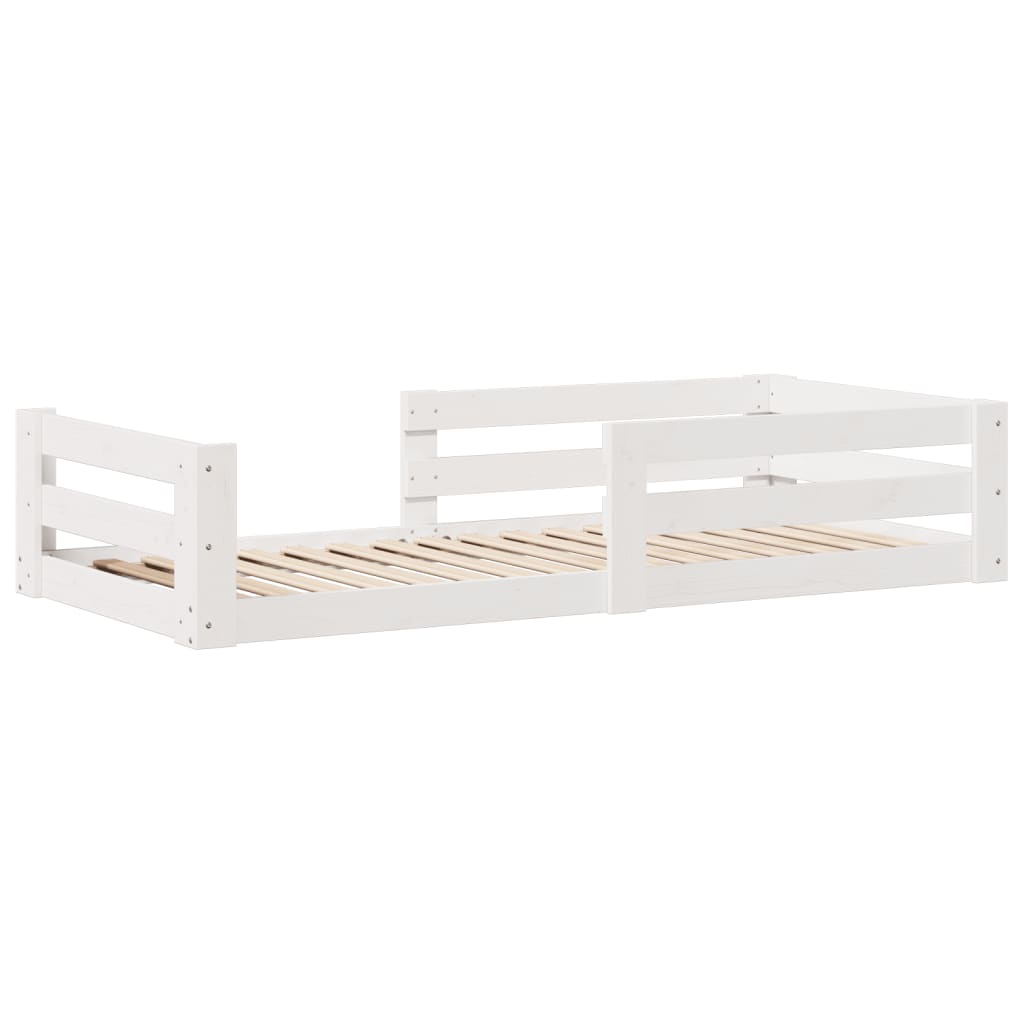 Estructura de cama sin colchón madera de pino blanca 90x200 cm