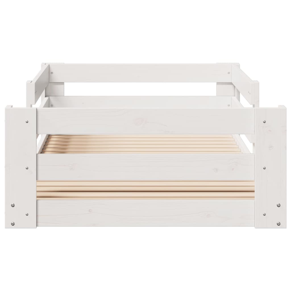 Estructura de cama sin colchón madera de pino blanca 90x200 cm