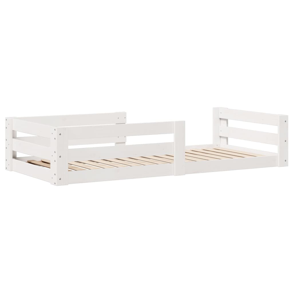 Estructura de cama sin colchón madera de pino blanca 90x200 cm