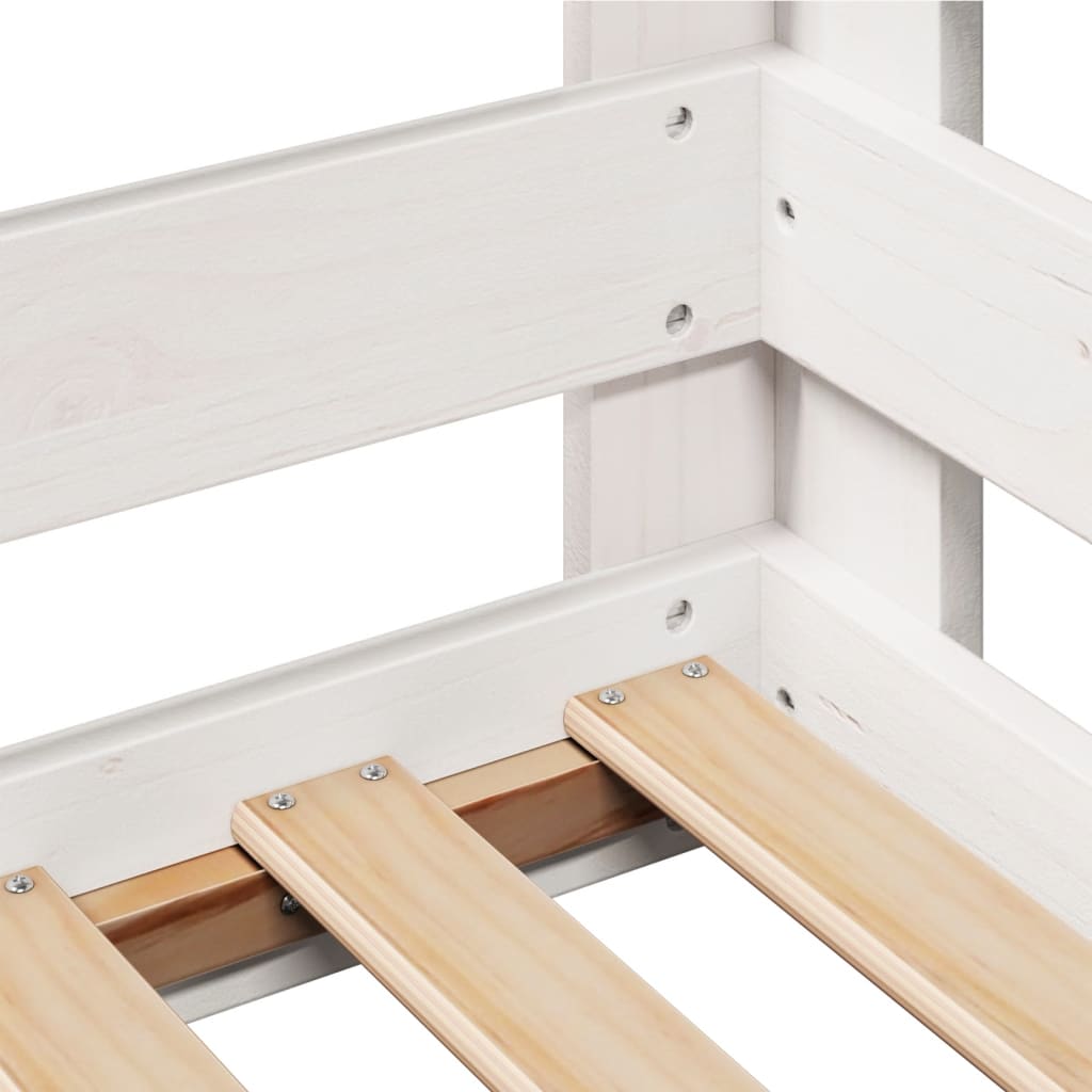 Estructura de cama sin colchón madera de pino blanca 90x200 cm