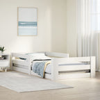 Estructura de cama sin colchón madera de pino blanca 90x200 cm