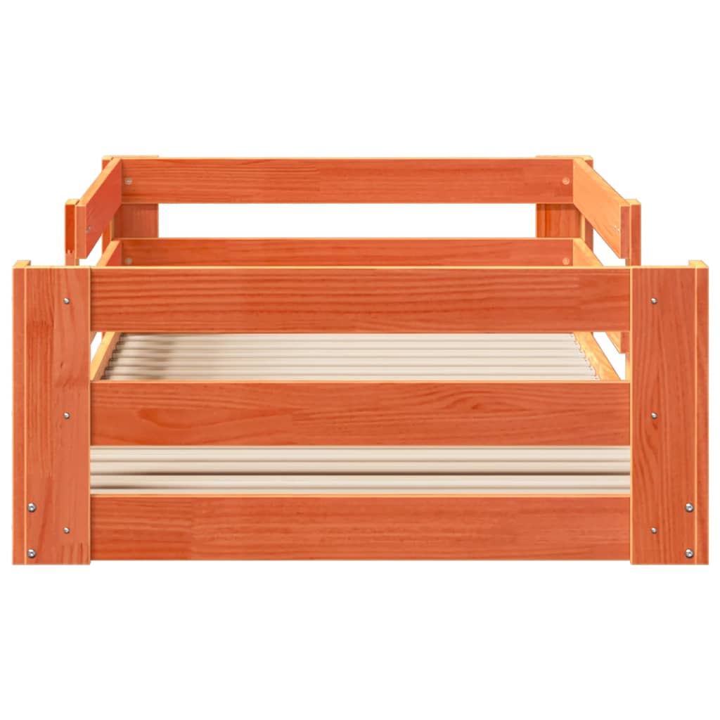 Estructura de cama sin colchón madera de pino marrón 90x200 cm