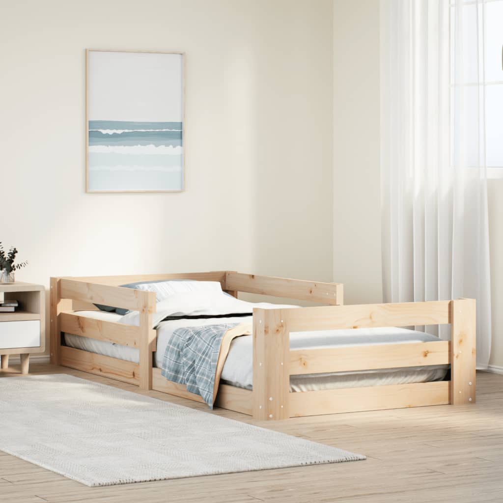 Estructura de cama sin colchón madera de pino marrón 90x200 cm