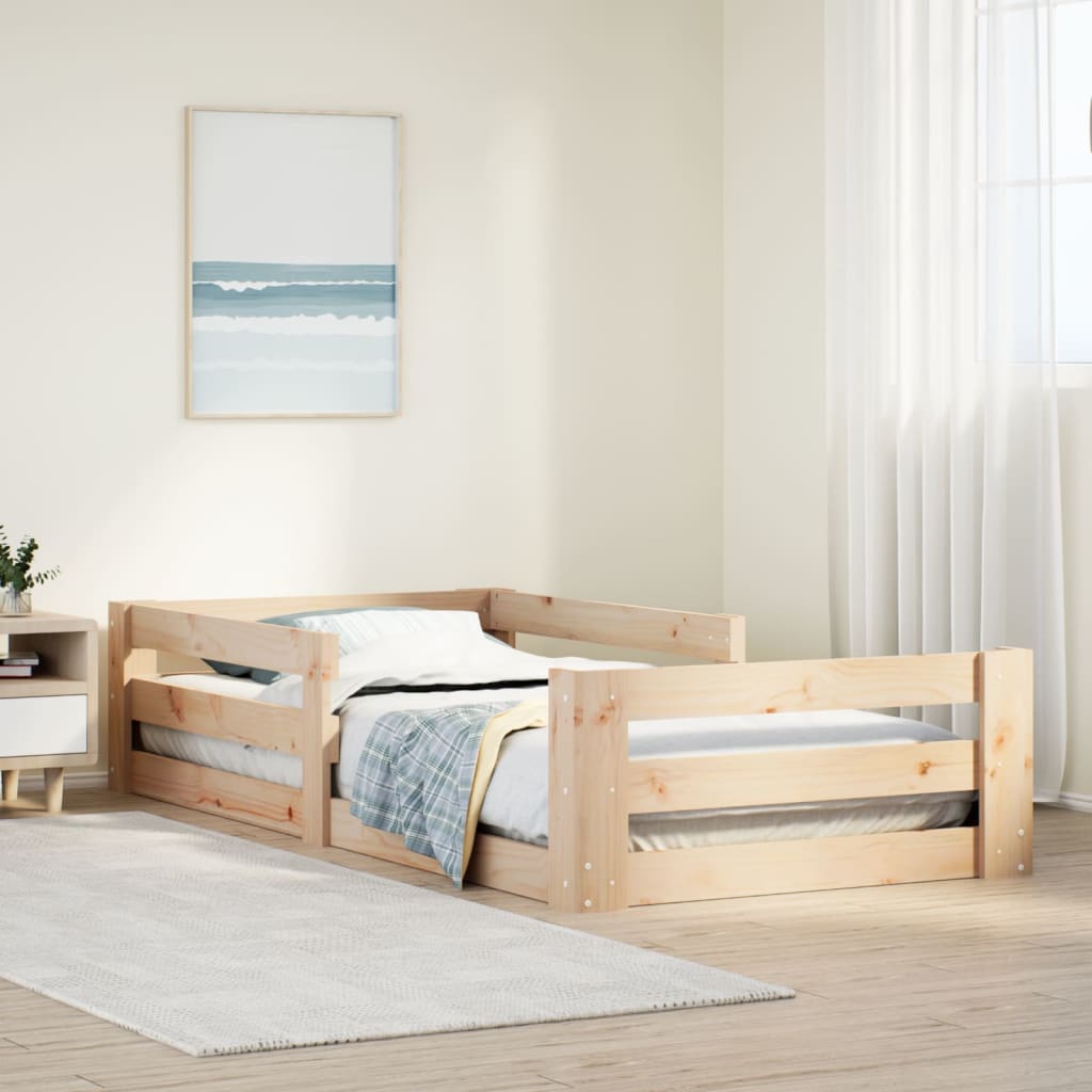Estructura de cama sin colchón madera de pino marrón 90x200 cm