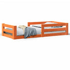 Cama sin colchón madera maciza de pino marrón cera 70x140 cm