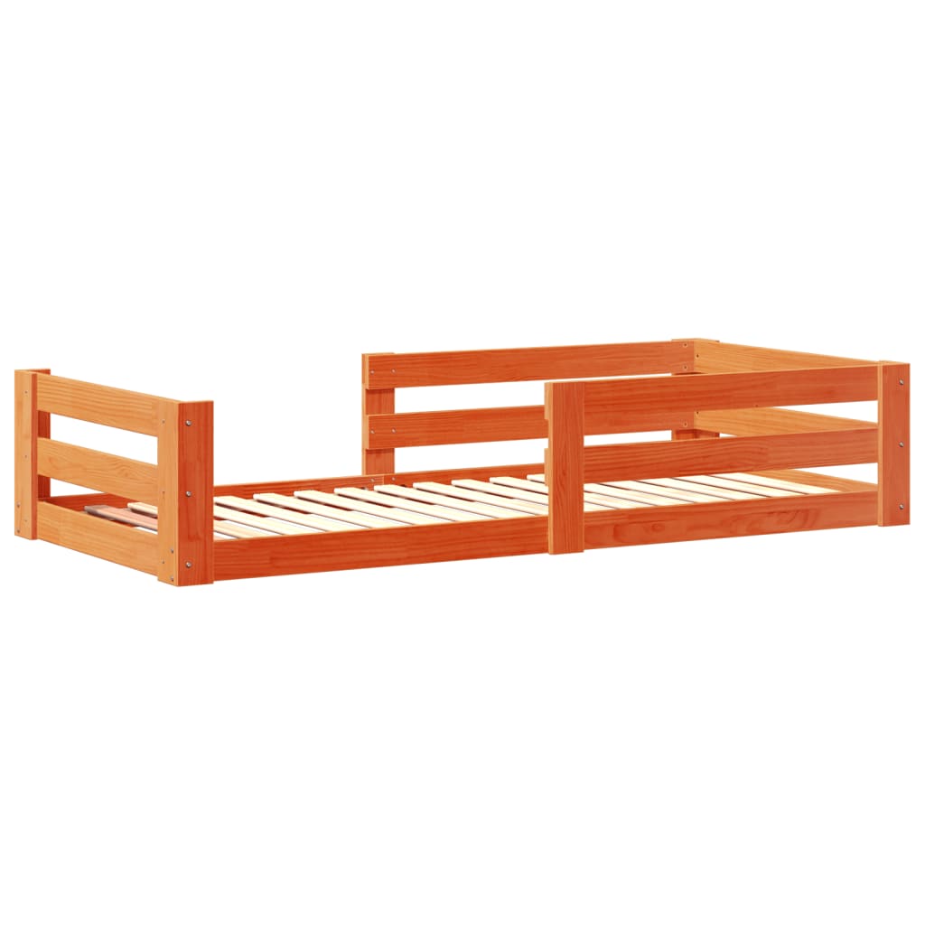 Estructura de cama sin colchón madera maciza marrón 80x160 cm