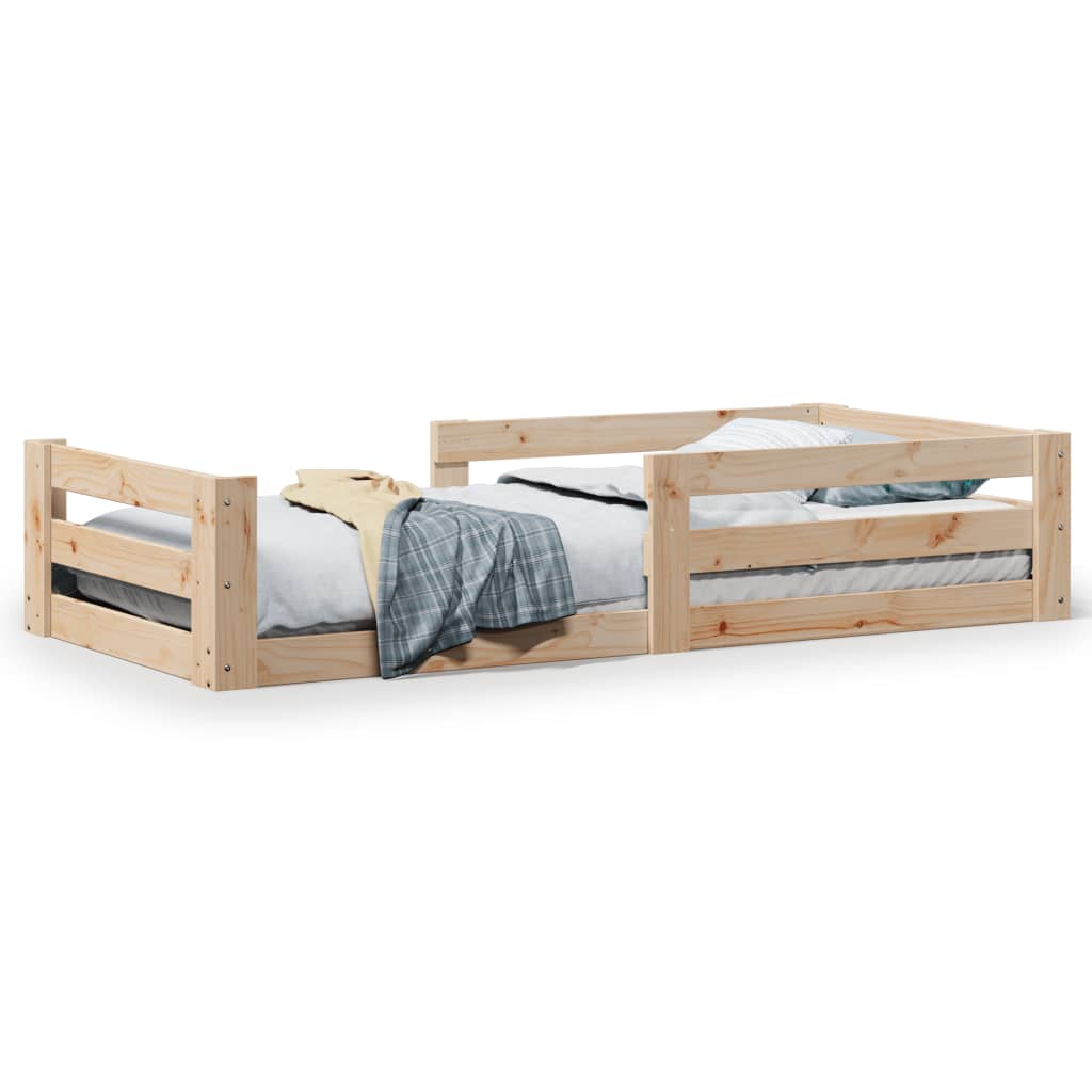 Estructura de cama sin colchón madera maciza pino 75x190 cm