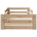 Estructura de cama sin colchón madera maciza pino 75x190 cm