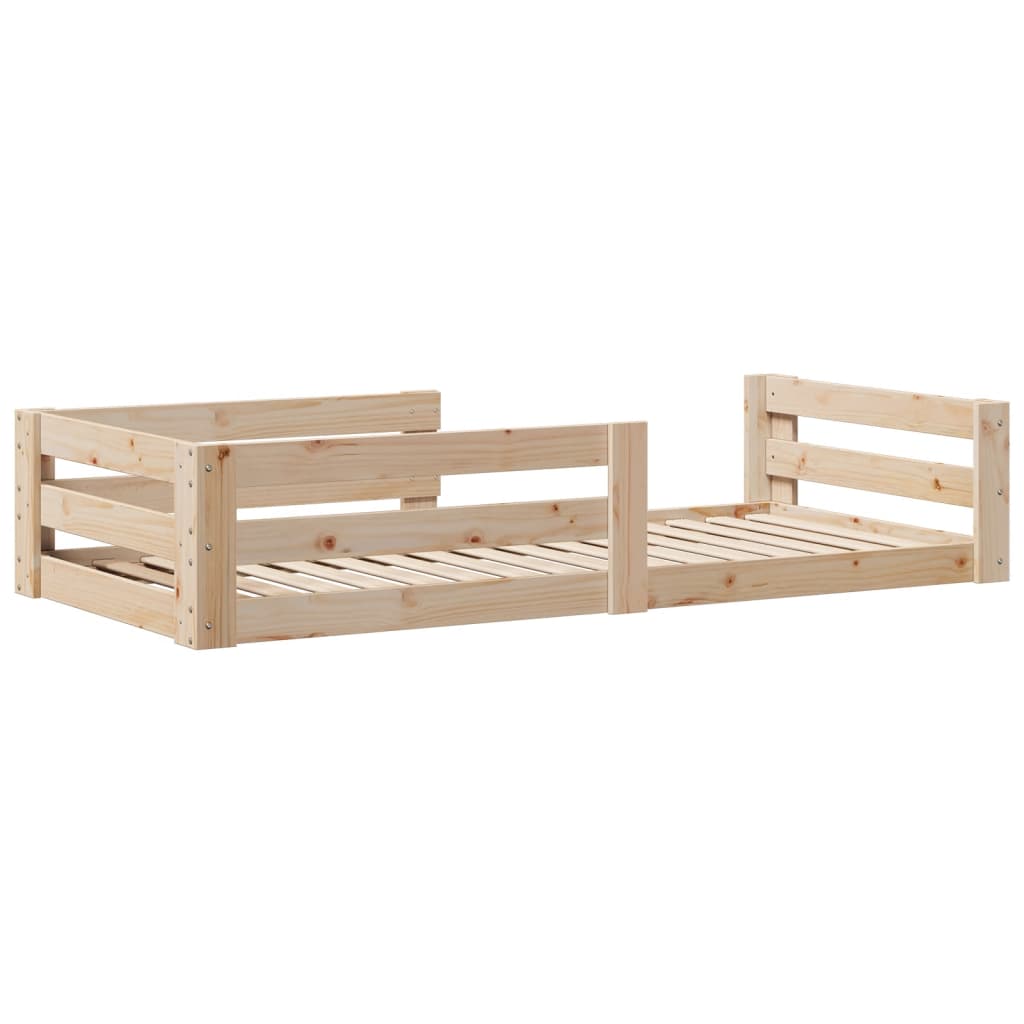 Estructura de cama sin colchón madera maciza pino 75x190 cm