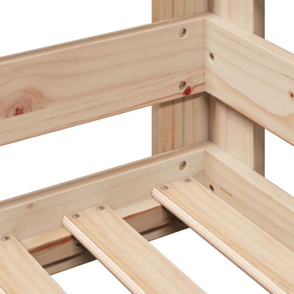 Estructura de cama sin colchón madera maciza pino 75x190 cm