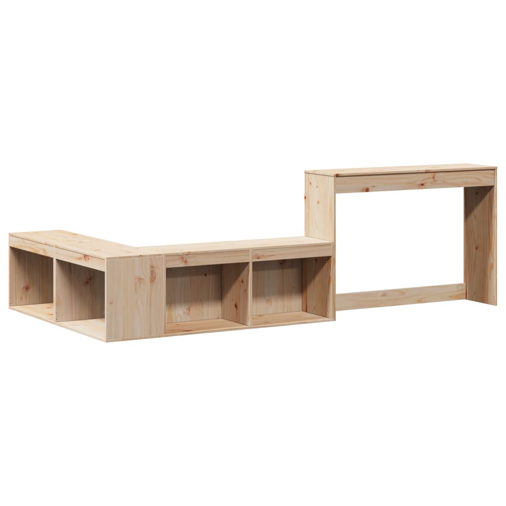 Mesilla de noche con escritorio 232x122x75 cm Madera maciza de pino
