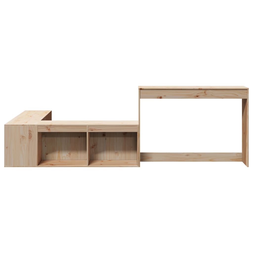Mesilla de noche con escritorio 232x122x75 cm Madera maciza de pino