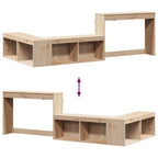 Mesilla de noche con escritorio 232x122x75 cm Madera maciza de pino