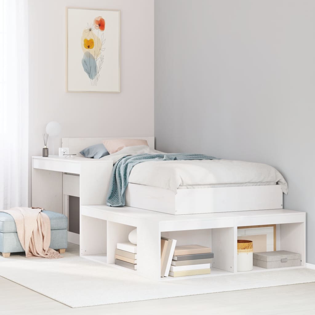 Mesilla de noche con escritorio 232x122x75 cm Madera maciza de pino