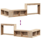 Mueble con escritorio madera maciza pino 222x107x75 cm