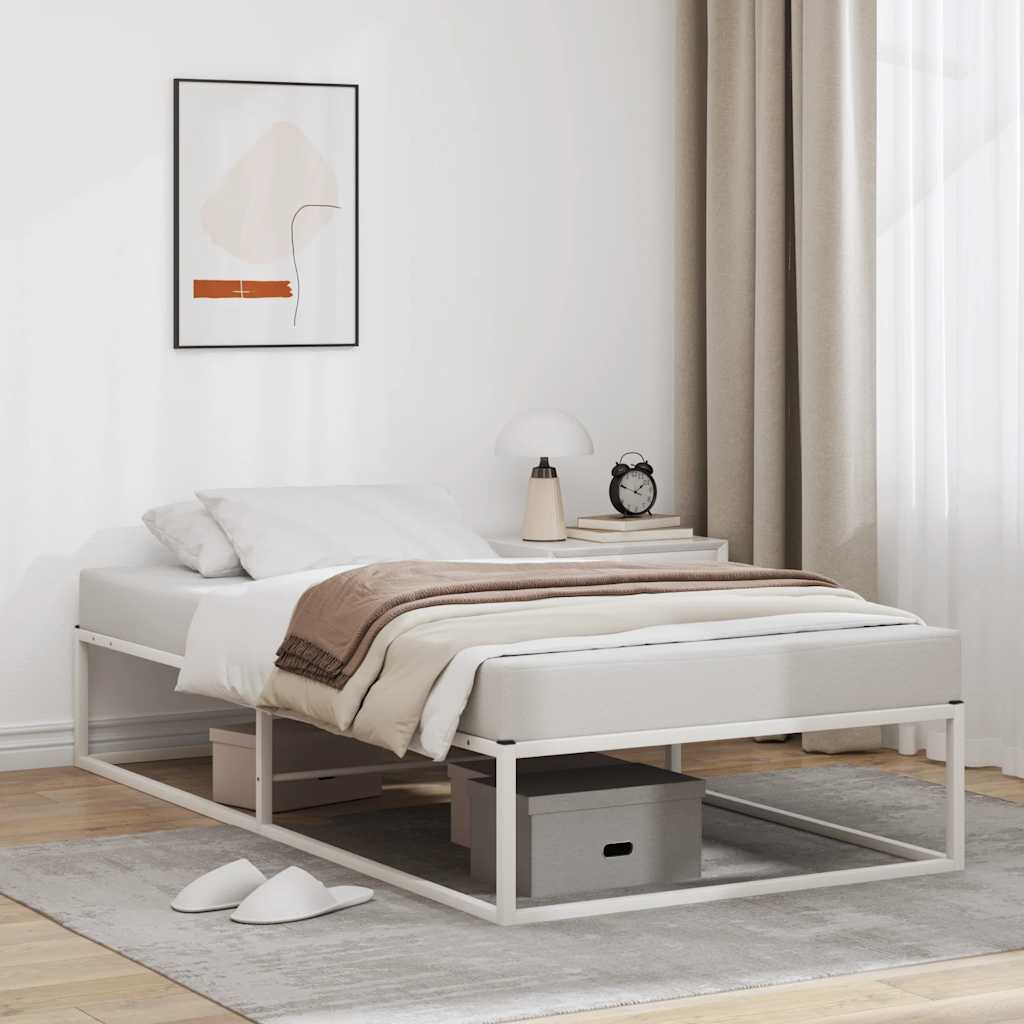 Estructura cama con dosel sin colchón metal blanco 120x200 cm