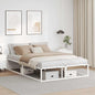 White metal canopy bed frame without mattress 120x200 cm
