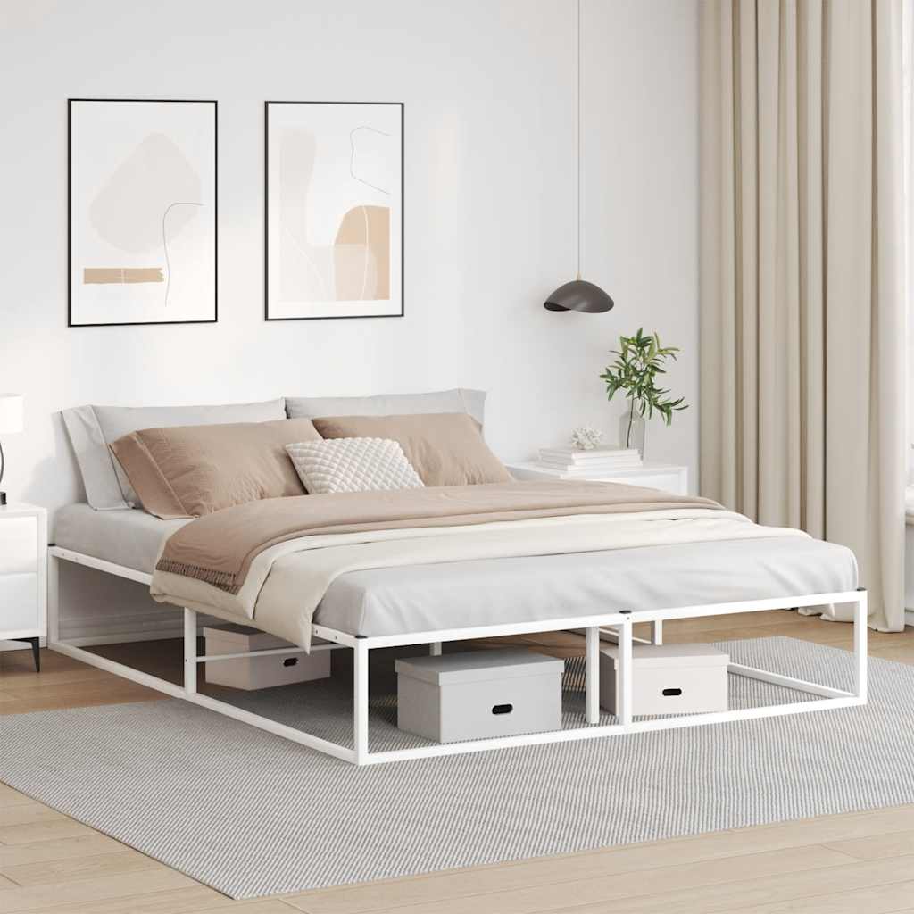 Estructura cama con dosel sin colchón metal blanco 120x200 cm