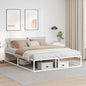 White metal canopy bed frame without mattress 120x200 cm