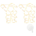 Luces de Navidad Santa Silueta 2 piezas 35 LEDs blanco cálido