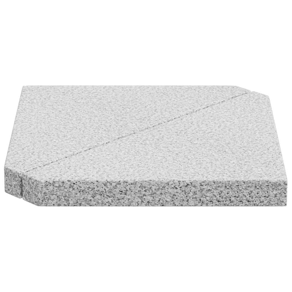 Discos de peso para sombrilla (2 unidades, granito gris, triangulares, 14 kg)