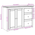 Aparador con cajones PANAMA madera maciza pino 112x40x80 cm