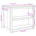 Isla de cocina PANAMA madera maciza pino 112x77x90 cm
