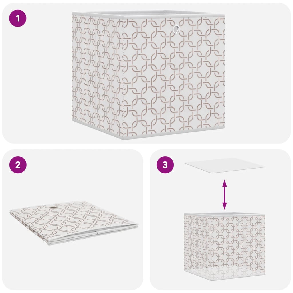 Cajas almacenaje plegables 10 uds no tejida crema 32x32x32 cm
