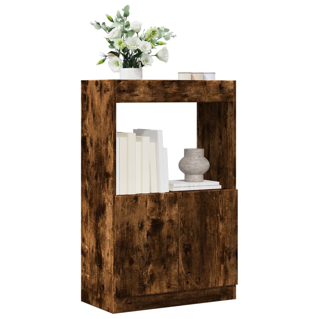 Aparador de madera de ingeniería gris Sonoma 63x33x100 cm