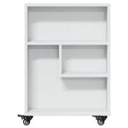 Carrito de almacenaje estrecho madera blanco 48x13x68 cm