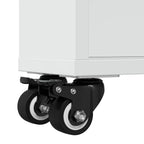 Carrito de almacenaje estrecho madera blanco 48x13x68 cm