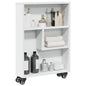 Narrow storage trolley, white wood, 48x13x68 cm