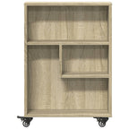Carrito de almacenaje estrecho roble Sonoma 48x13x68 cm madera de ingeniería
