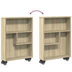 Carrito de almacenaje estrecho roble Sonoma 48x13x68 cm madera de ingeniería