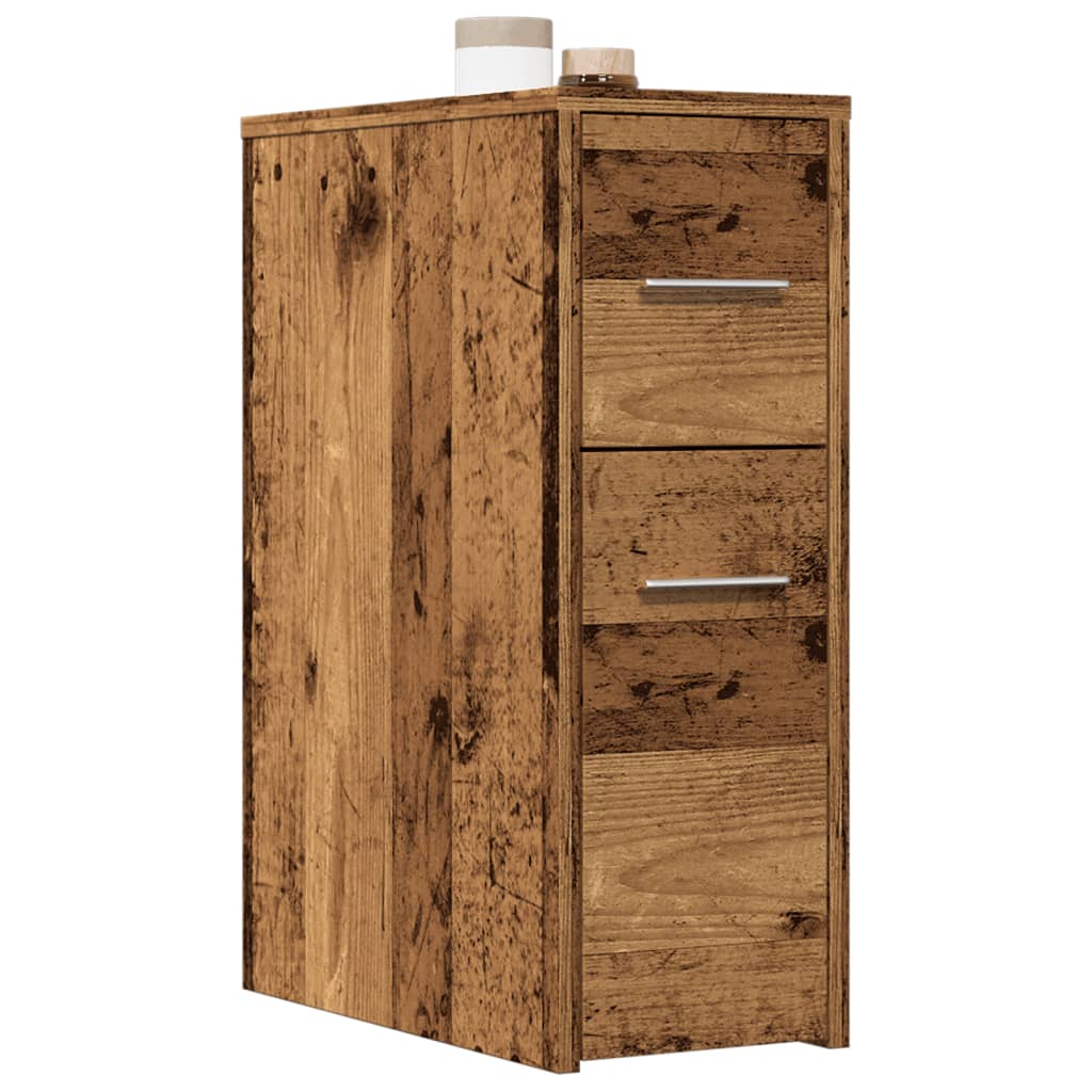 Narrow bathroom cabinet with wheels engineered wood white