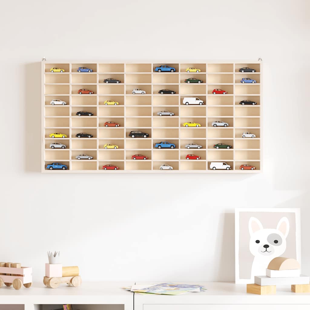 Vitrina de madera para coleccionistas con 80 compartimentos 80x4,5x40,5 cm