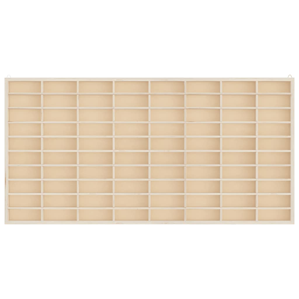 Vitrina de madera para coleccionistas con 80 compartimentos 80x4,5x40,5 cm
