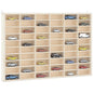 Vitrina de madera para coleccionistas con 56 compartimentos 40x4,5x60 cm