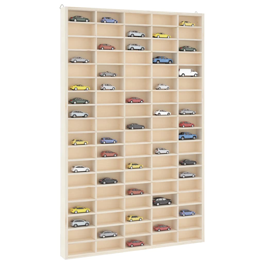 Vitrina de madera para coleccionistas con 80 compartimentos 80x4,5x40,5 cm