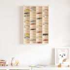 Vitrina de madera para coleccionistas con 56 compartimentos 40x4,5x60 cm