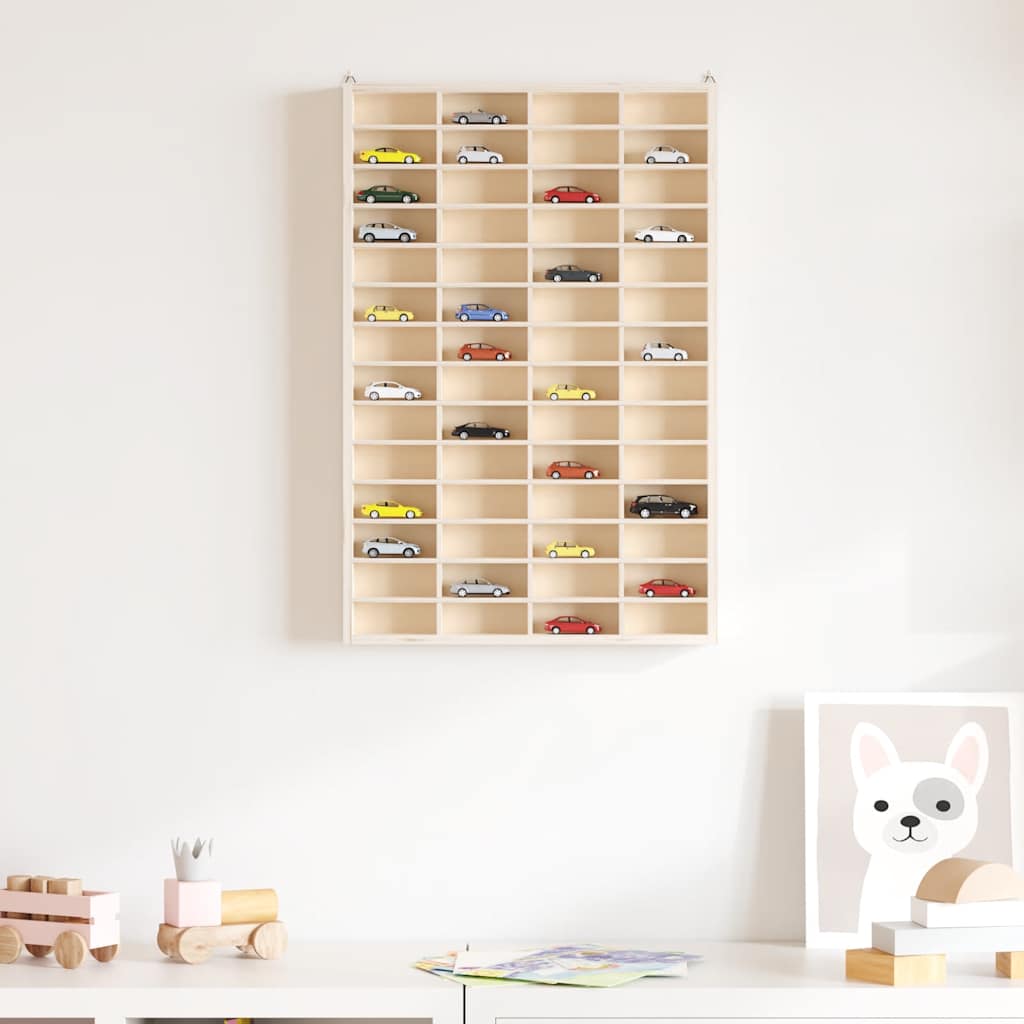Vitrina de madera para coleccionistas con 56 compartimentos 40x4,5x60 cm