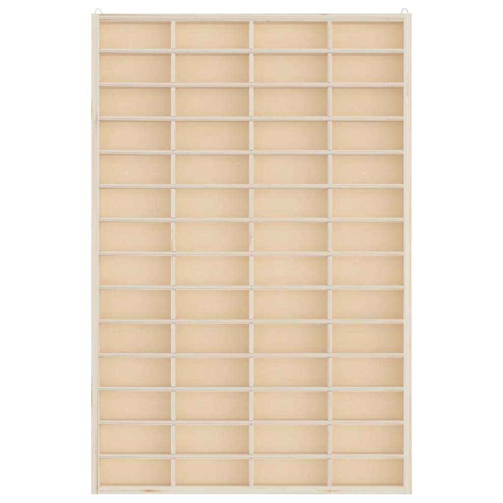 Vitrina de madera para coleccionistas con 56 compartimentos 40x4,5x60 cm