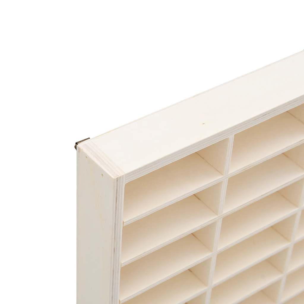 Vitrina de madera para coleccionistas con 56 compartimentos 40x4,5x60 cm