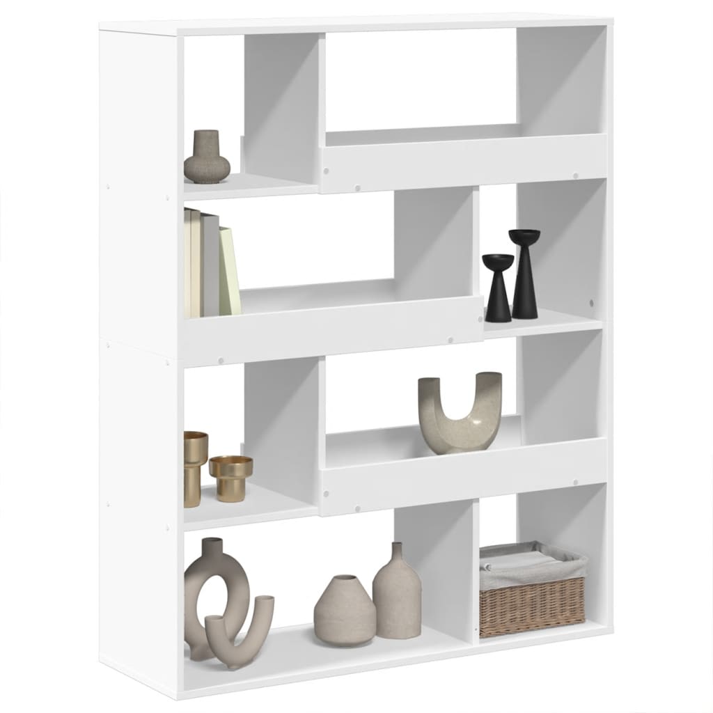 Estantería de madera de ingeniería blanca 100x33x125,5 cm