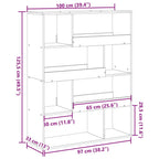 Estantería de madera de ingeniería blanca 100x33x125,5 cm
