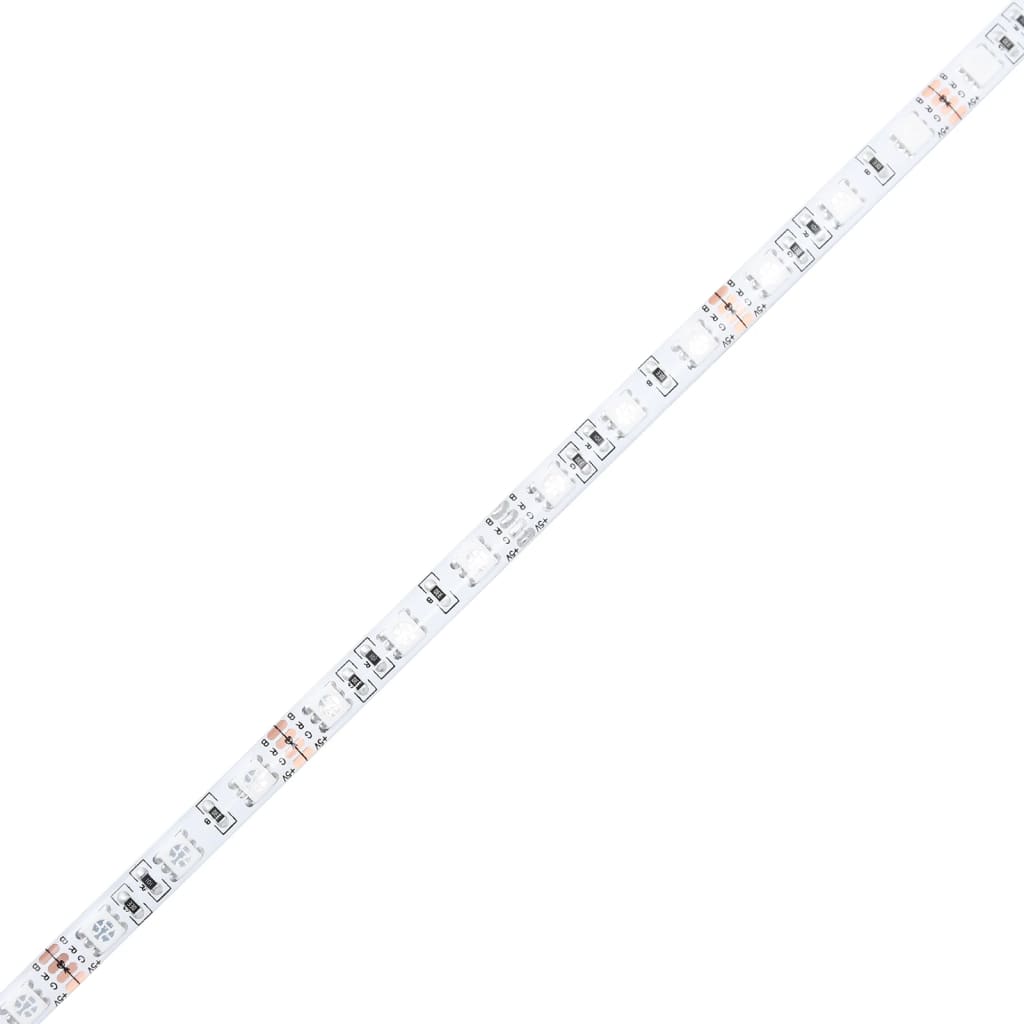 Escritorio con LED madera ingeniería envejecida 120x55x91 cm