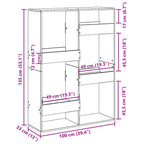 Separador de ambientes madera envejecida 100x33x135 cm