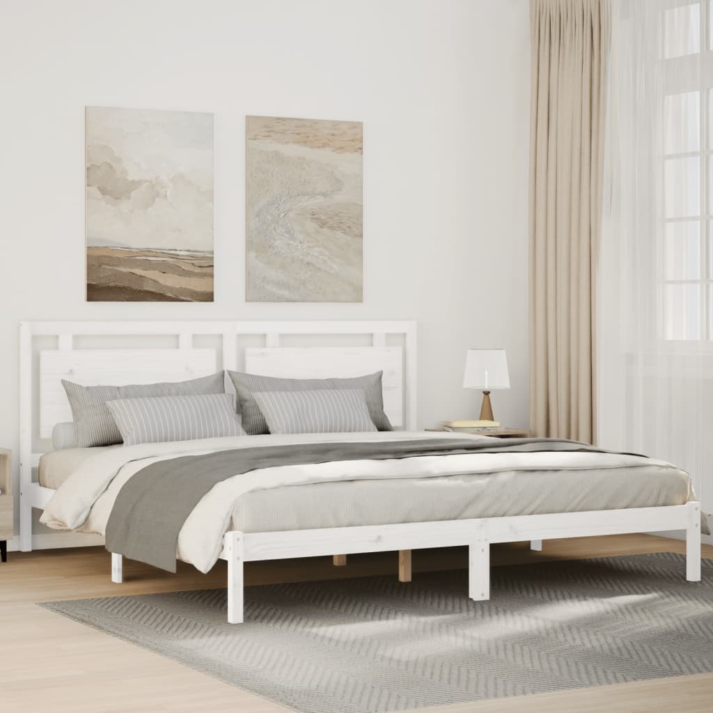 Cama con cabecero madera de ingeniería blanca 90x190 cm