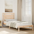 Cama con cabecero madera de ingeniería blanca 90x190 cm