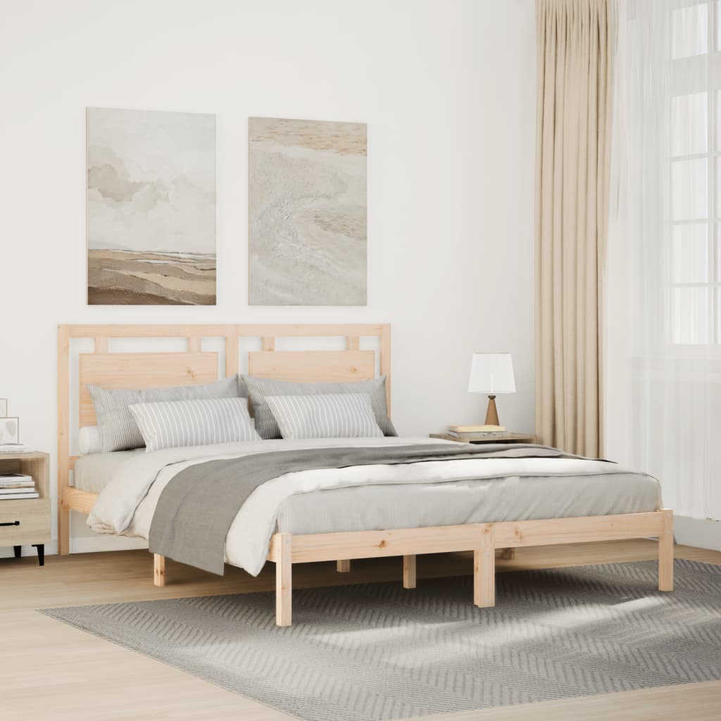 Cama con cabecero madera de ingeniería blanca 90x190 cm
